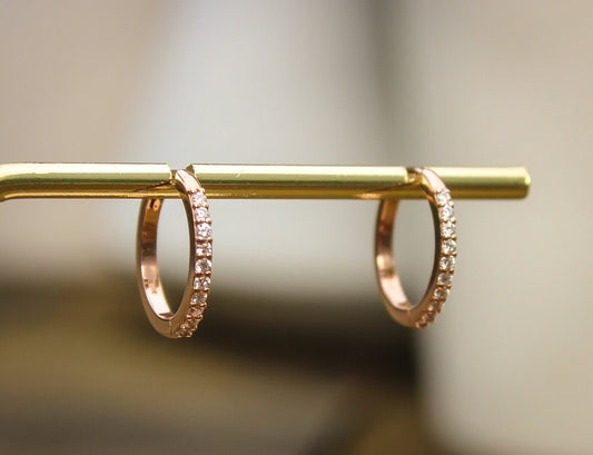 Classic Hoop Earrings with Lab Created Diamonds