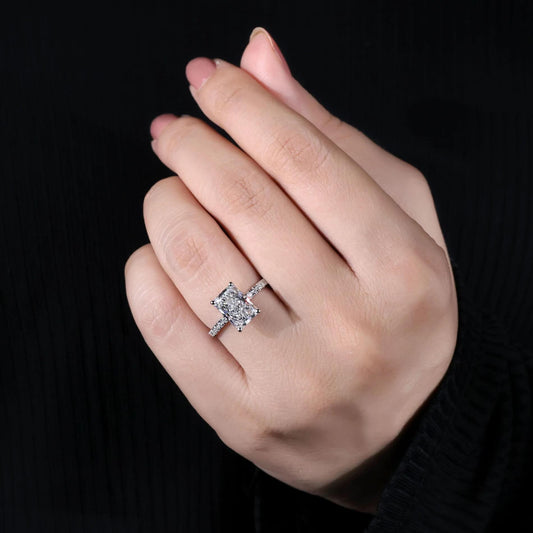 Pave Set Lab Grown Diamond Engagement Ring
