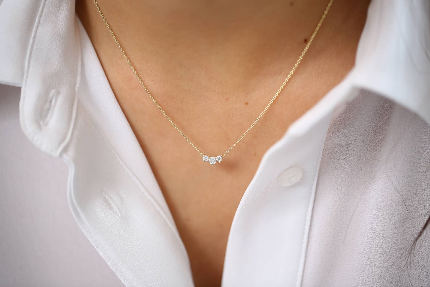 Trio-Halskette mit im Labor gezüchteten Diamanten für besondere Momente