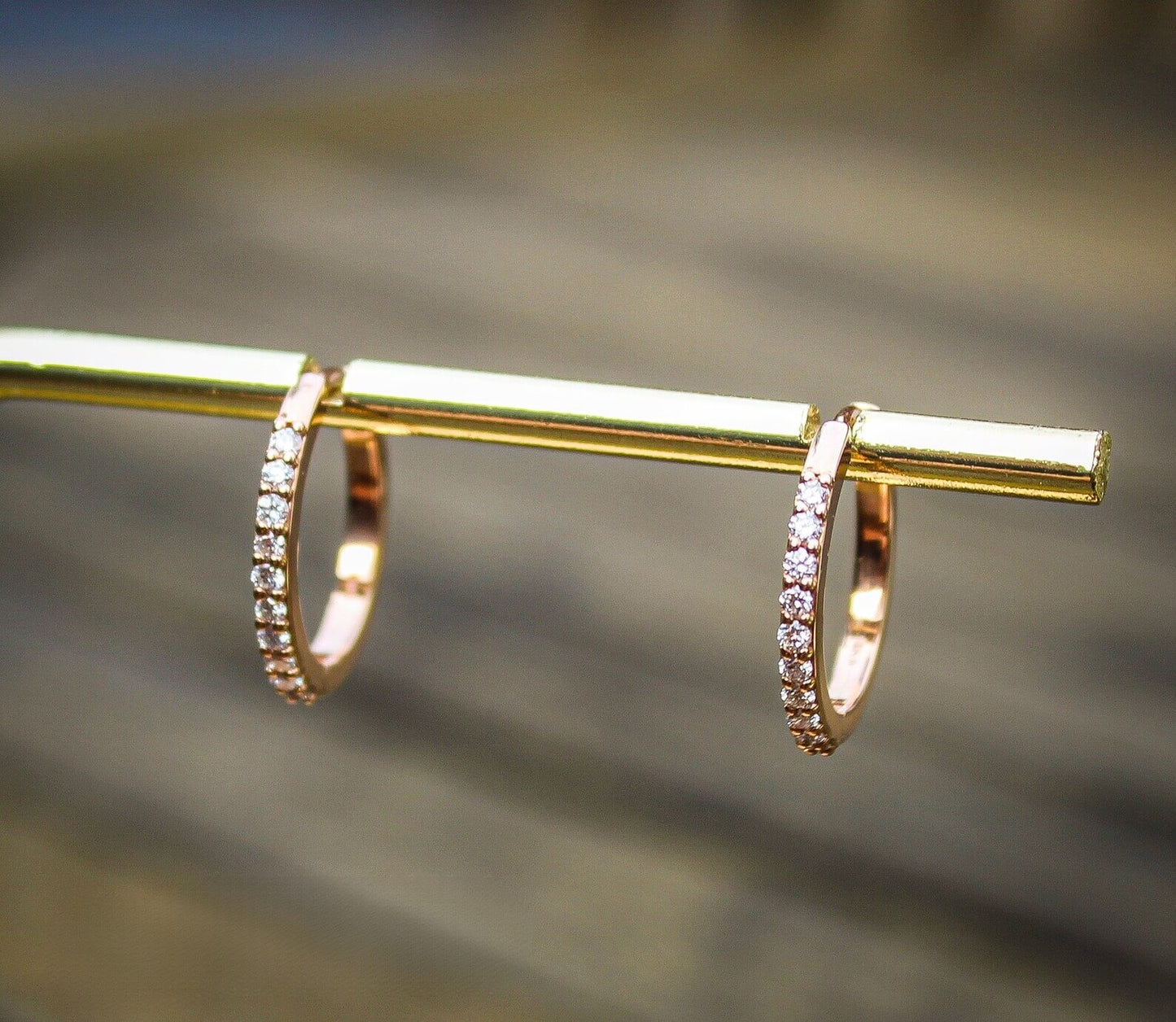 Classic Hoop Earrings with Lab Created Diamonds