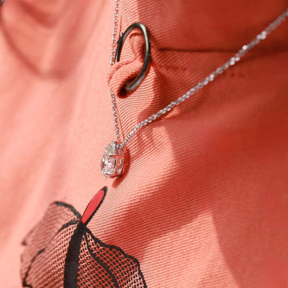 Glittering Pear-Cut Solitaire Diamond Necklace