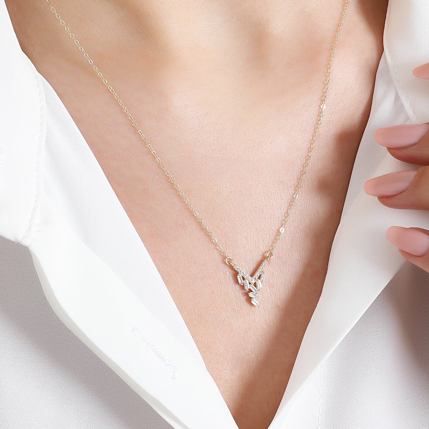 Handgefertigte Halskette mit im Labor gezüchteten Diamanten als Hochzeits- oder Jubiläumsgeschenk