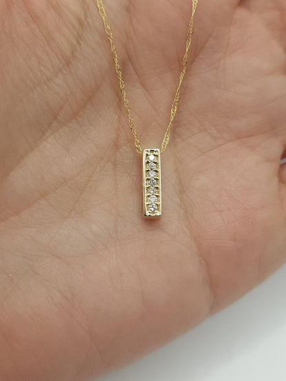 Diamond Bar Necklace with Lab Grown Diamond