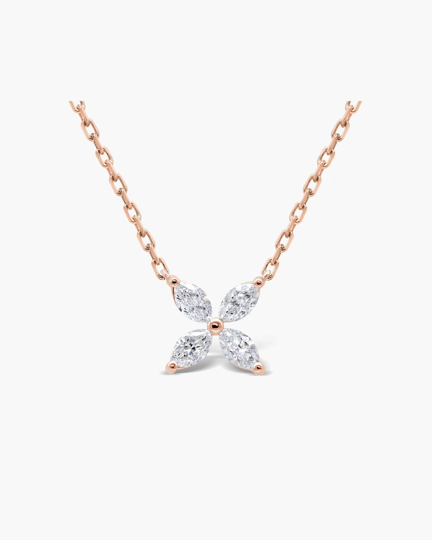 Schmetterlingskette mit im Labor gezüchteten Diamanten im Marquise-Schliff