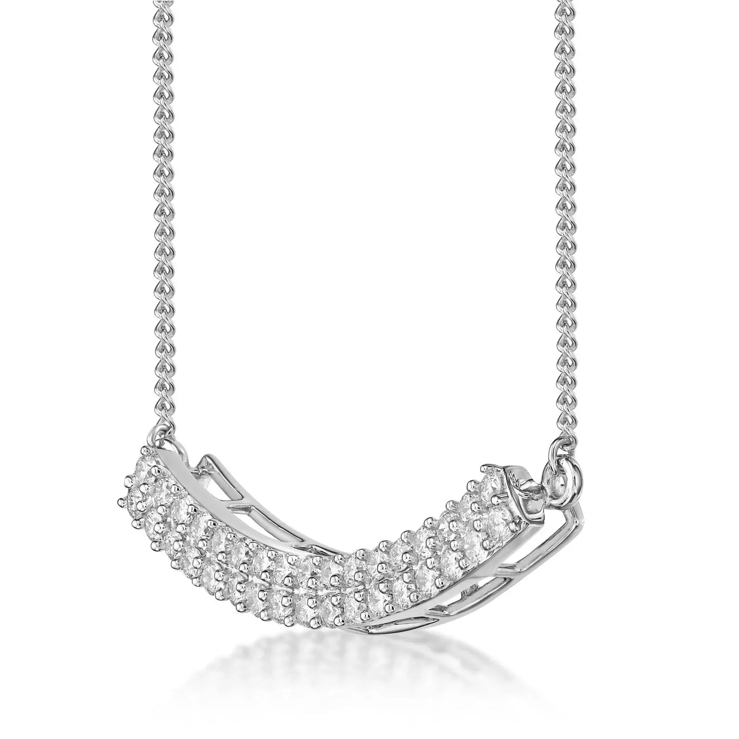 Gebogene Stabkette mit ethisch gewonnenen Diamanten