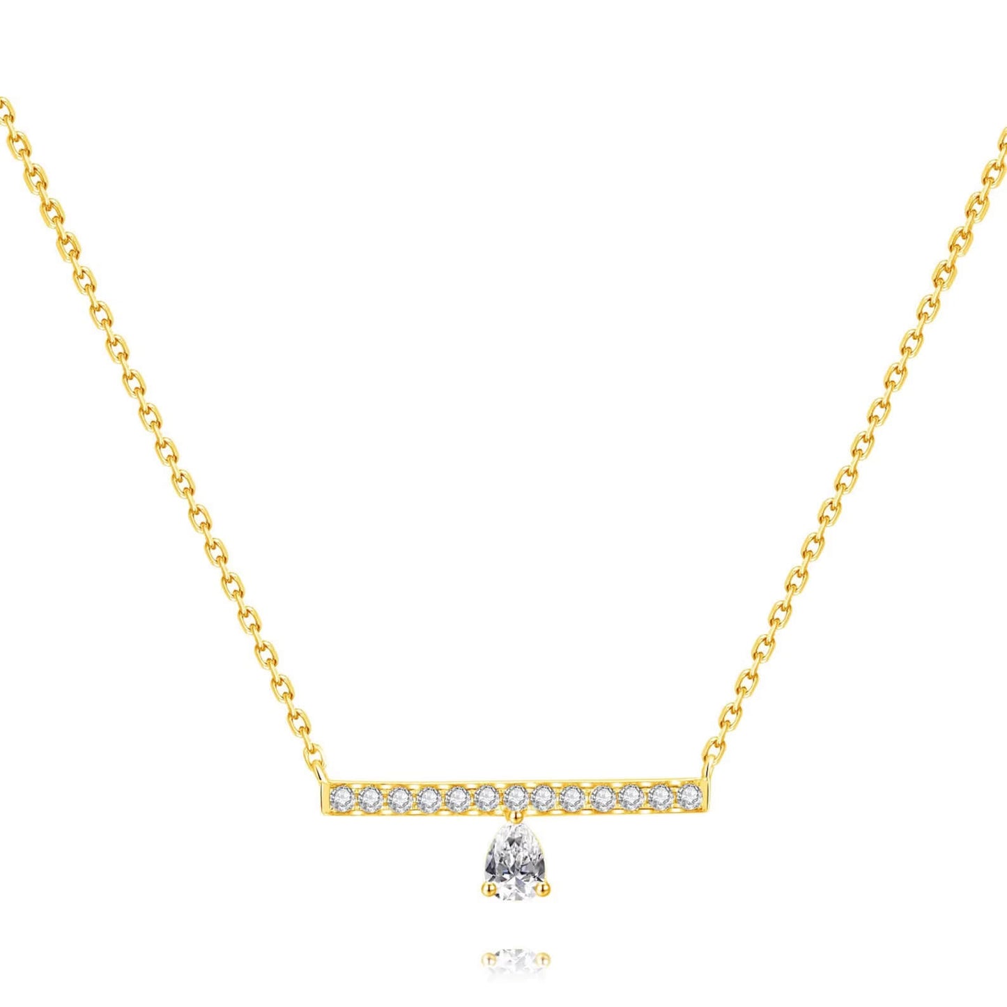 Halskette mit im Labor gezüchteten Diamanten und Perlenakzent