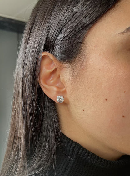 Ideal Round Cut Lab Diamond Stud Earrings with IGI Certification