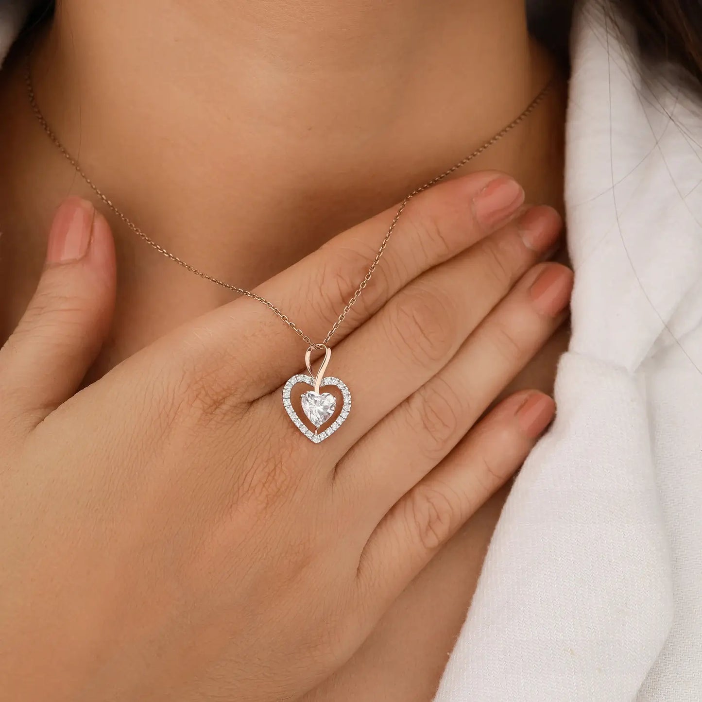 Klassische Halskette mit im Labor gezüchtetem Diamant-Solitär