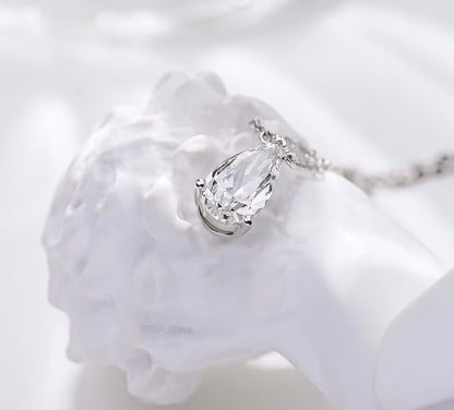 Lab Grown Diamond Necklace with Brilliant Marquise Cut