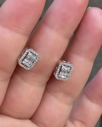 Baguette & Round Lab Grown Diamond Earrings for Her Anniversary