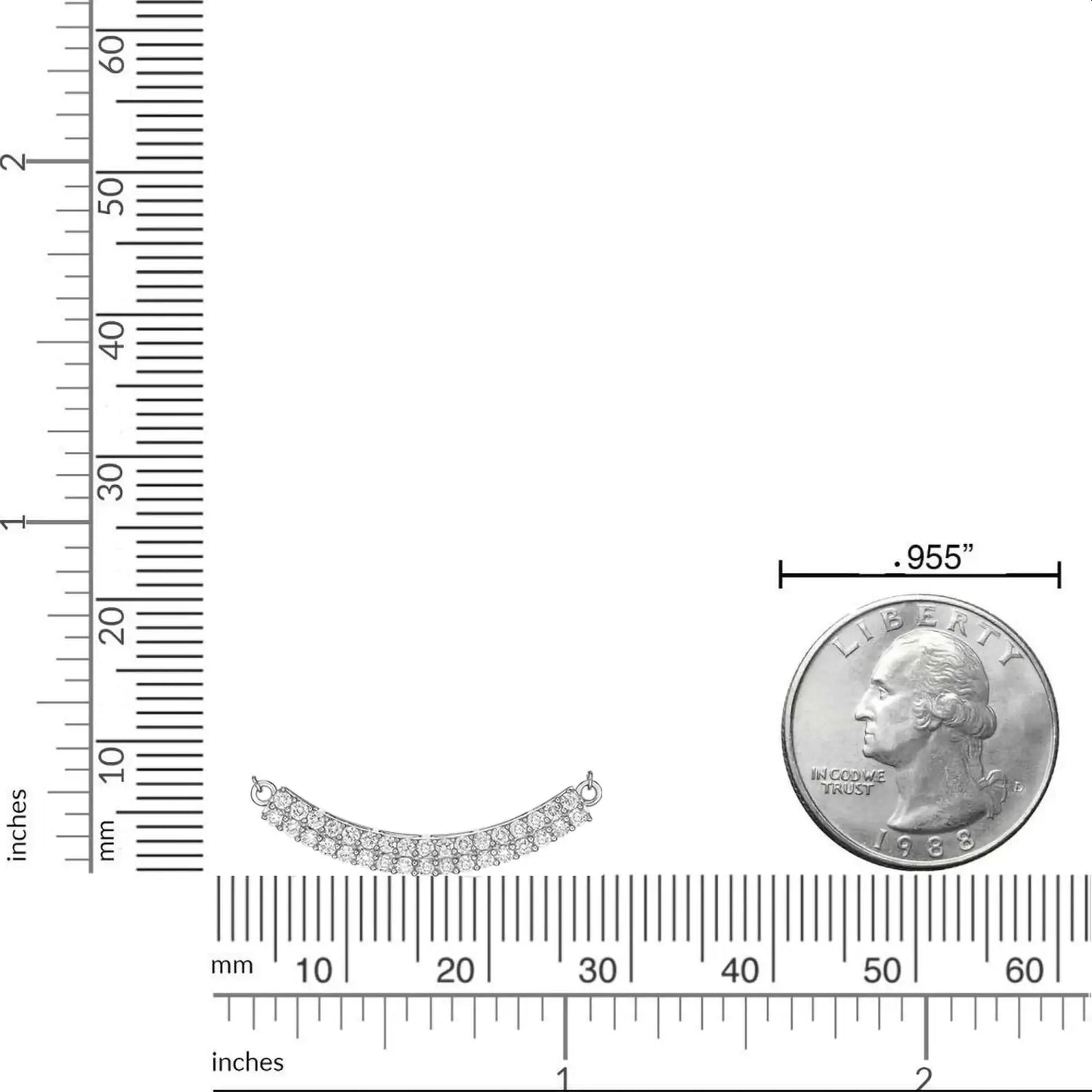 Gebogene Stabkette mit ethisch gewonnenen Diamanten