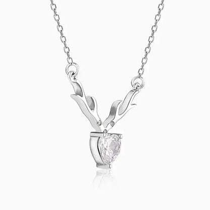 Deer Heart Necklace with Lab Grown Diamond Accent