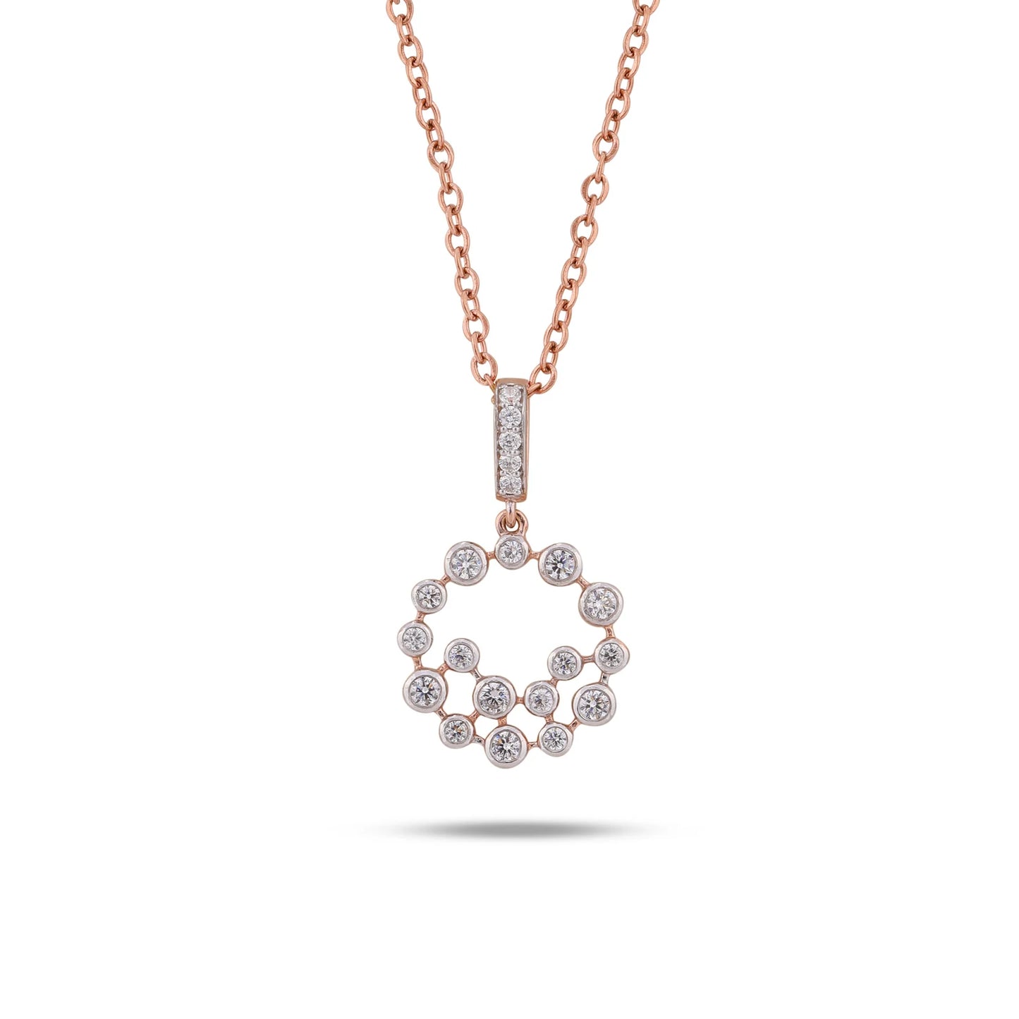 Floating Diamond-Bezel Necklace with a Classic Touch