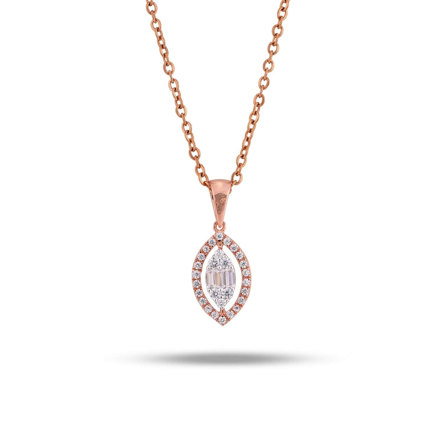 Halskette mit Anhänger aus im Labor gezüchteten Diamanten, mit Präzision gefertigt