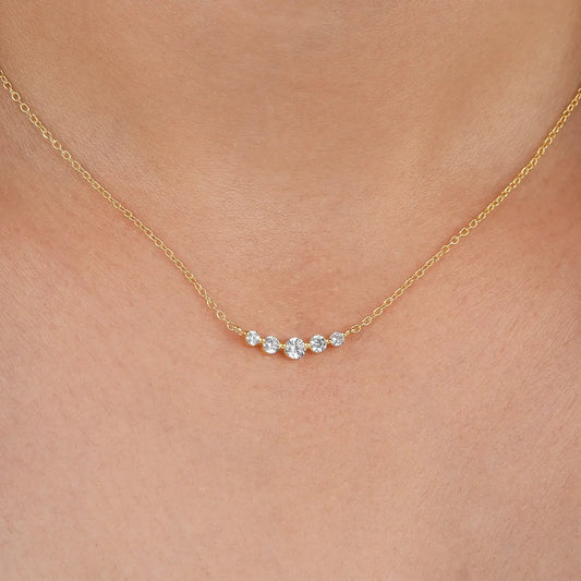 Delicate Single Prong Lab Grown Diamond Necklace