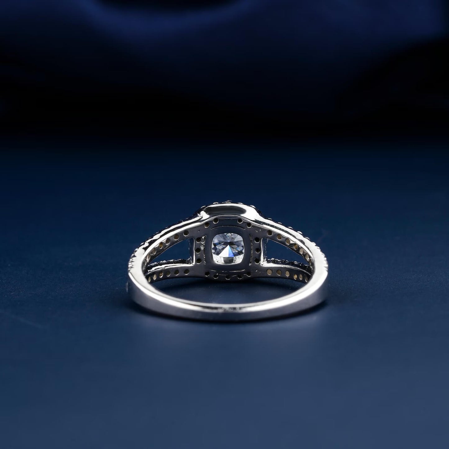 Cushion Cut Lab-Created Diamond Halo Engagement Ring
