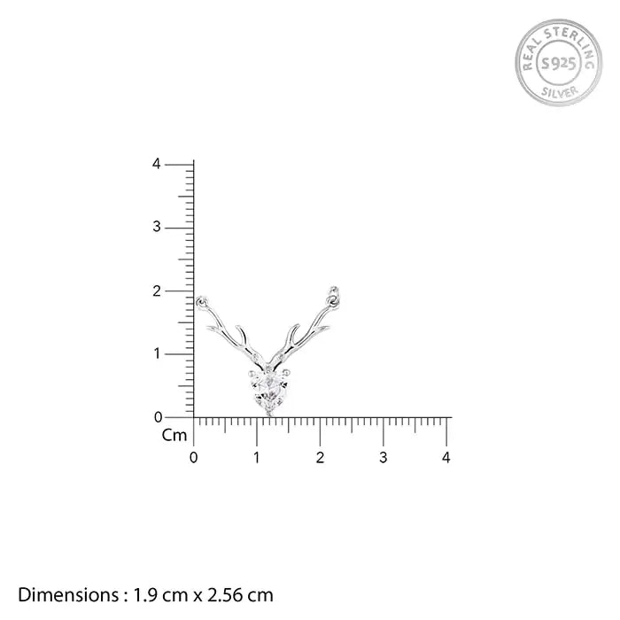 Hirschherz-Halskette mit im Labor gezüchtetem Diamant-Akzent