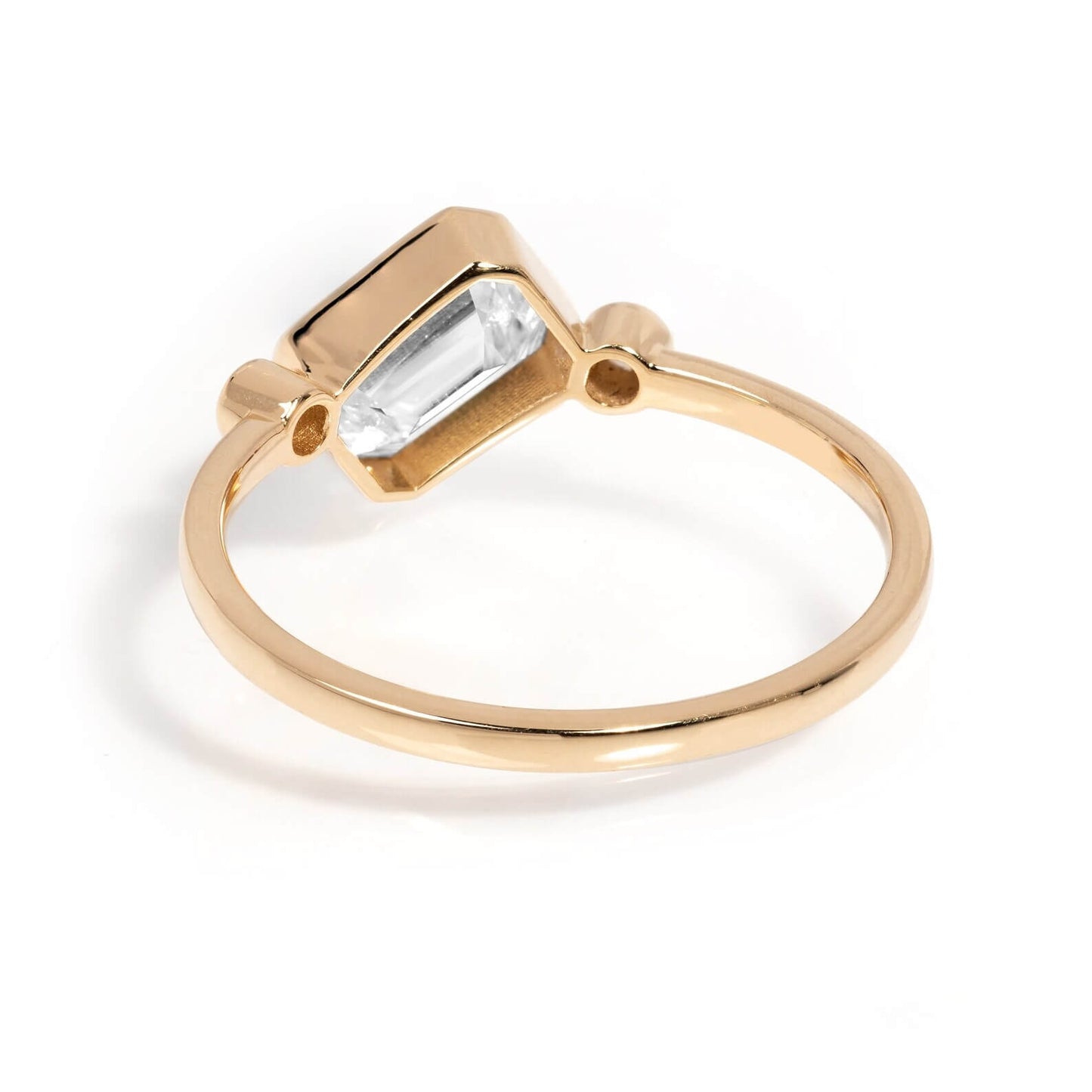 Emerald-Cut Solitaire Lab Grown Diamond Gold Ring