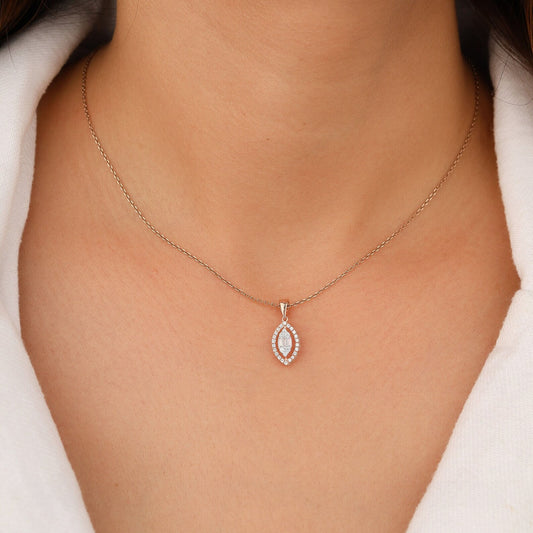 Marquise Lab Grown Diamond Pendant Necklace Crafted with Precision