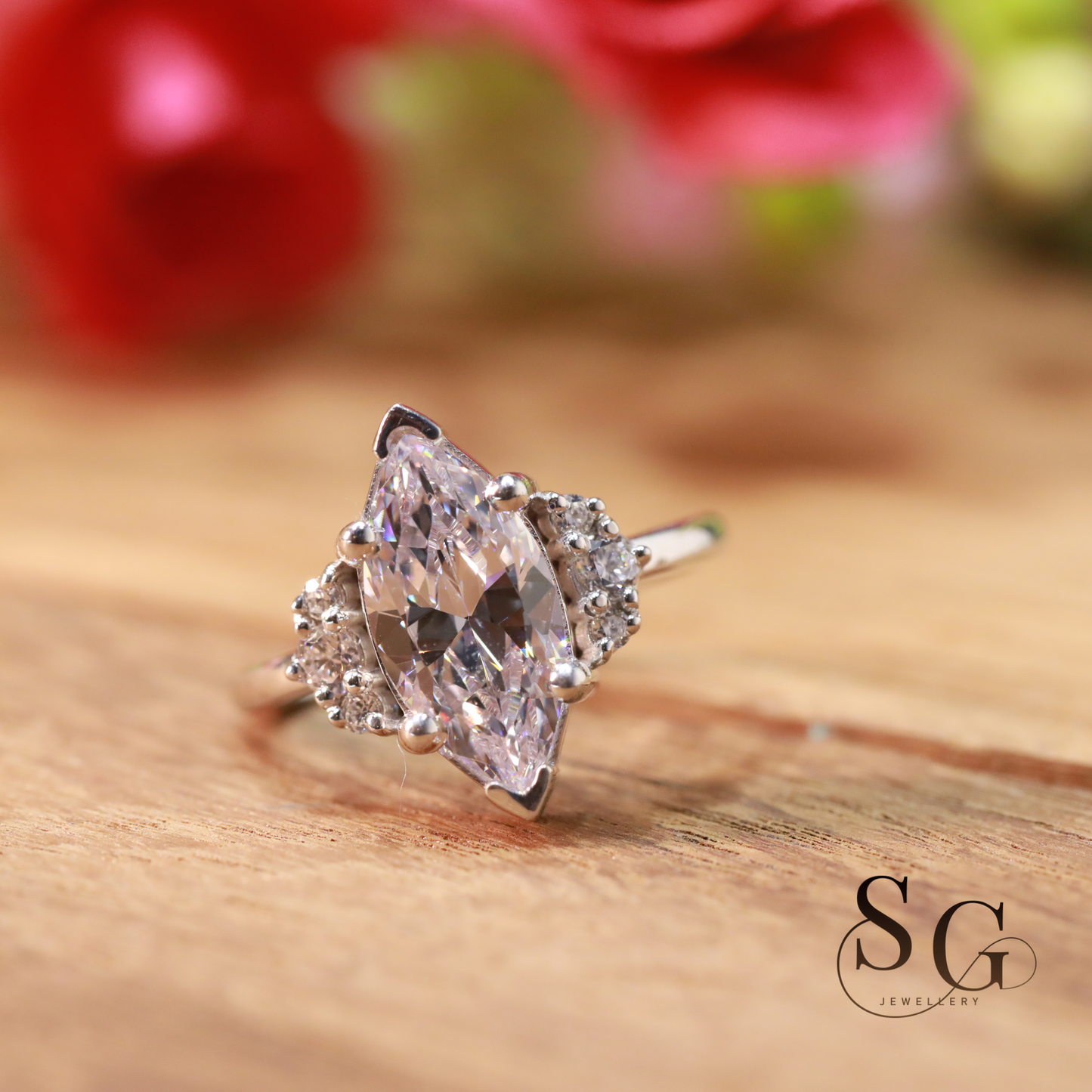 Marquise Cut Lab Grown Diamond Engagement Ring