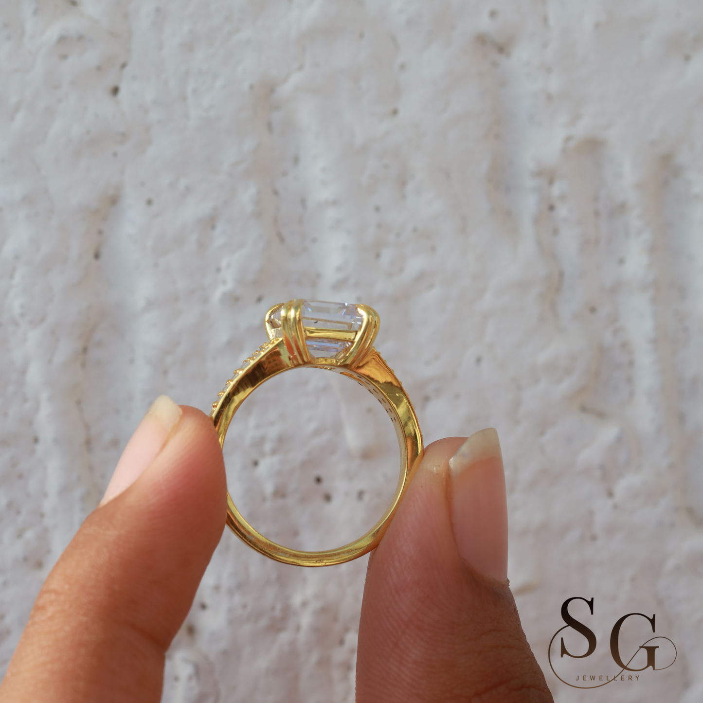 Emerald Cut Lab Grown Diamond Engagement Ring
