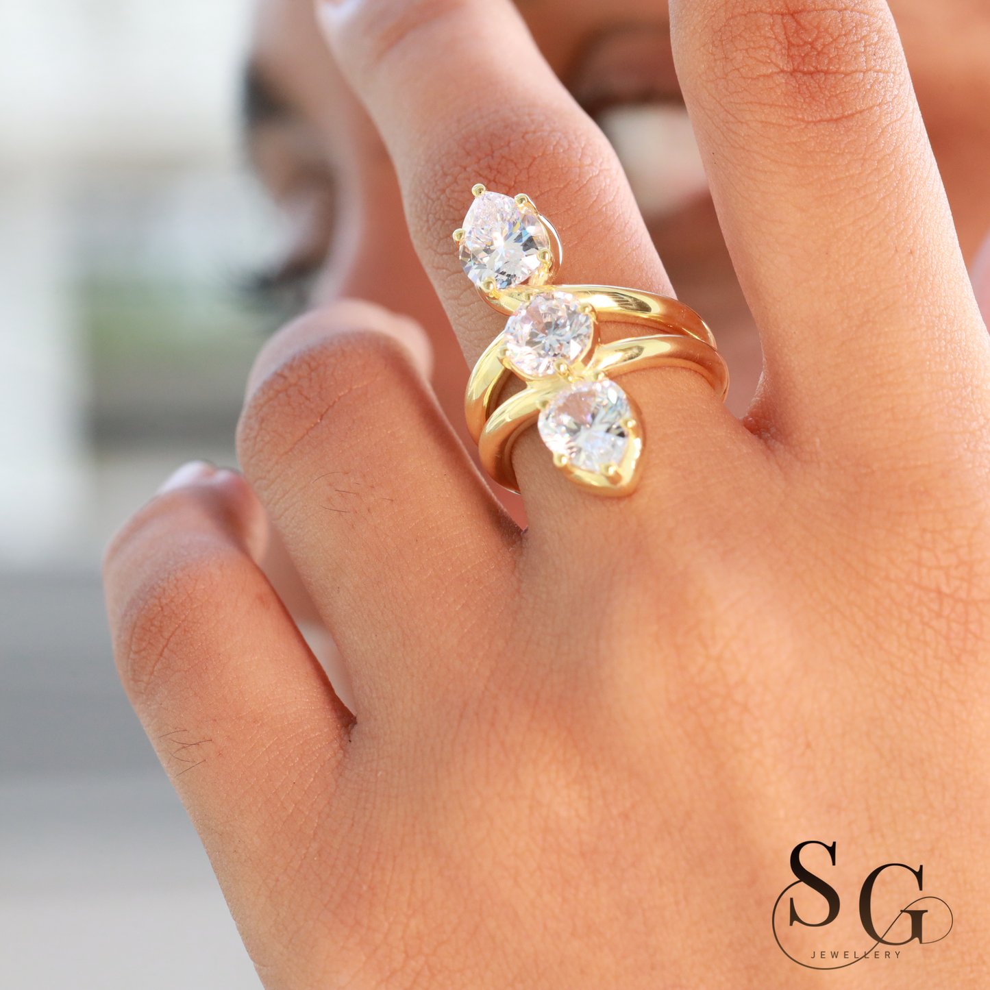 Diamantring aus Laborzucht | 18 Karat Massivgoldring mit Pavéfassung | Geschenk für Sie | Art Deco