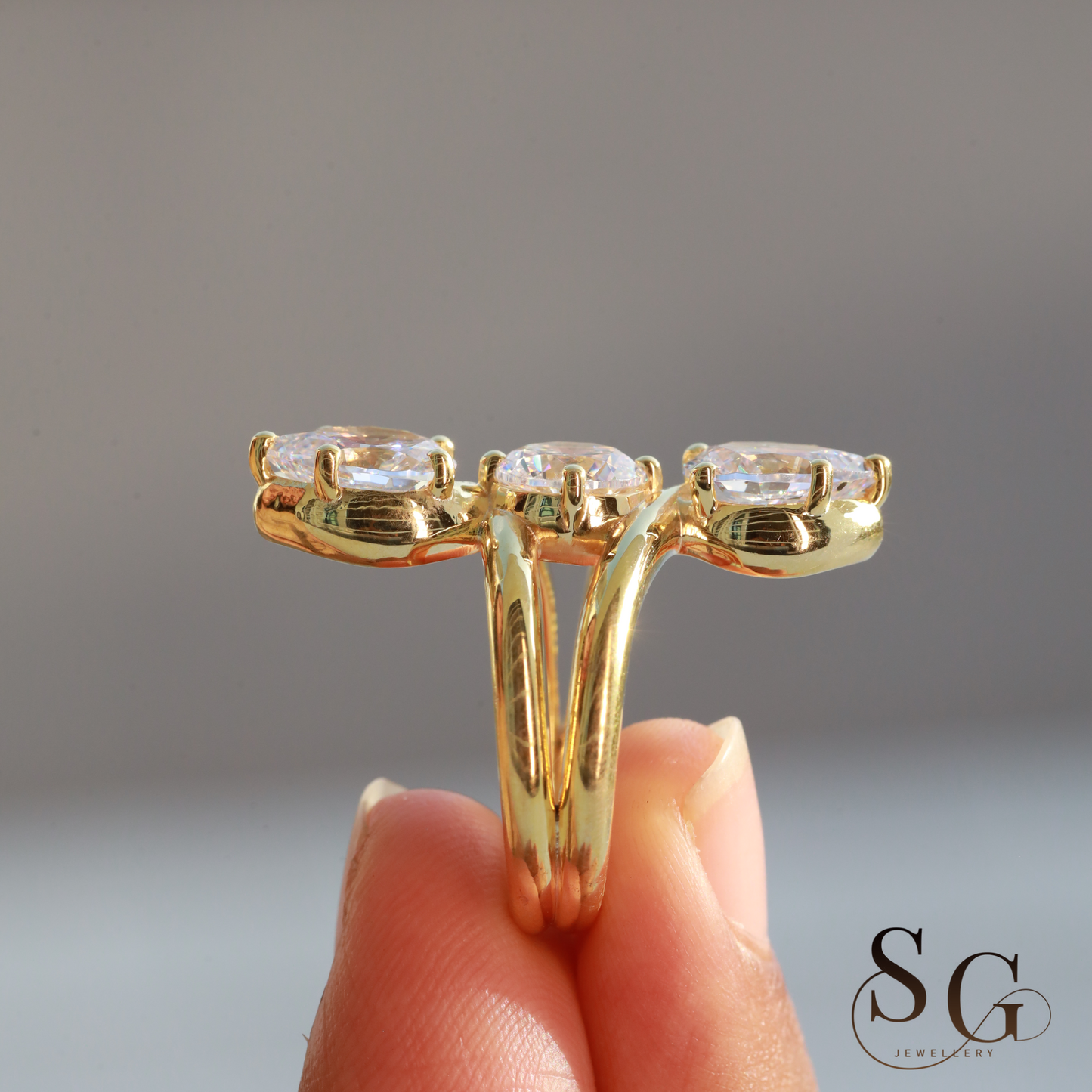 Diamantring aus Laborzucht | 18 Karat Massivgoldring mit Pavéfassung | Geschenk für Sie | Art Deco