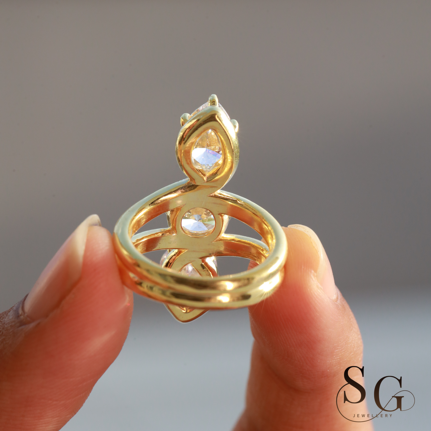 Diamantring aus Laborzucht | 18 Karat Massivgoldring mit Pavéfassung | Geschenk für Sie | Art Deco