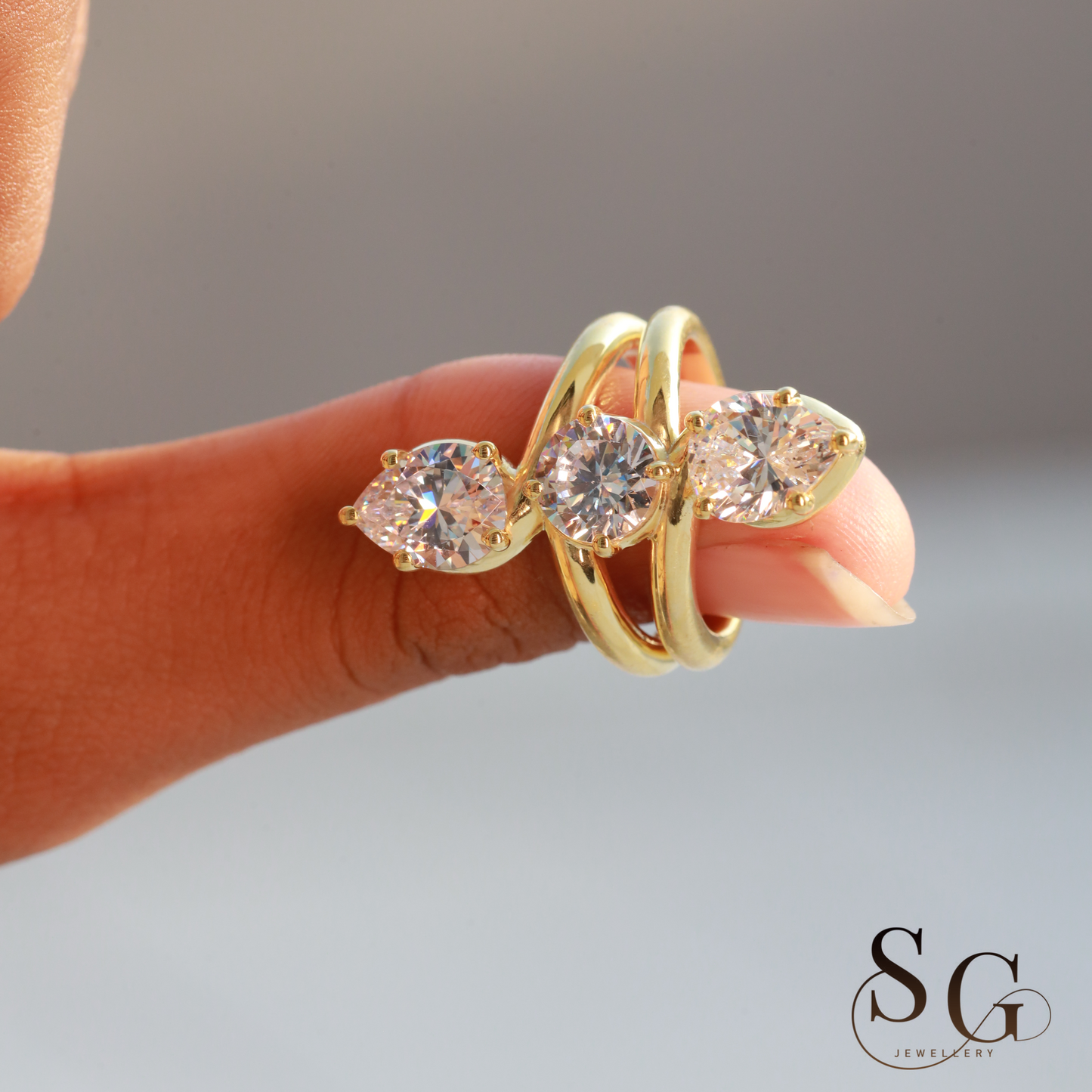 Diamantring aus Laborzucht | 18 Karat Massivgoldring mit Pavéfassung | Geschenk für Sie | Art Deco