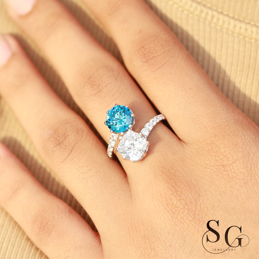 Toi et Moi Ring – Verlobungsring mit zwei im Labor gezüchteten Diamanten