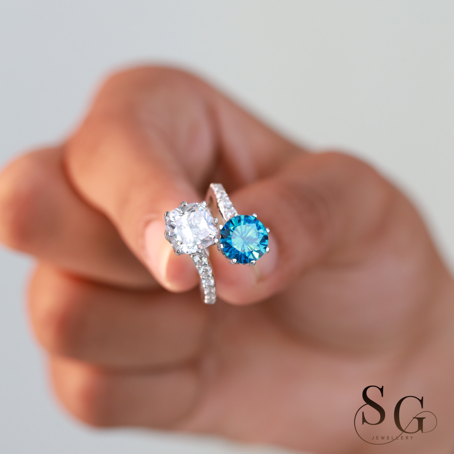 Toi et Moi Ring Two Stone lab grown diamond Engagement Ring