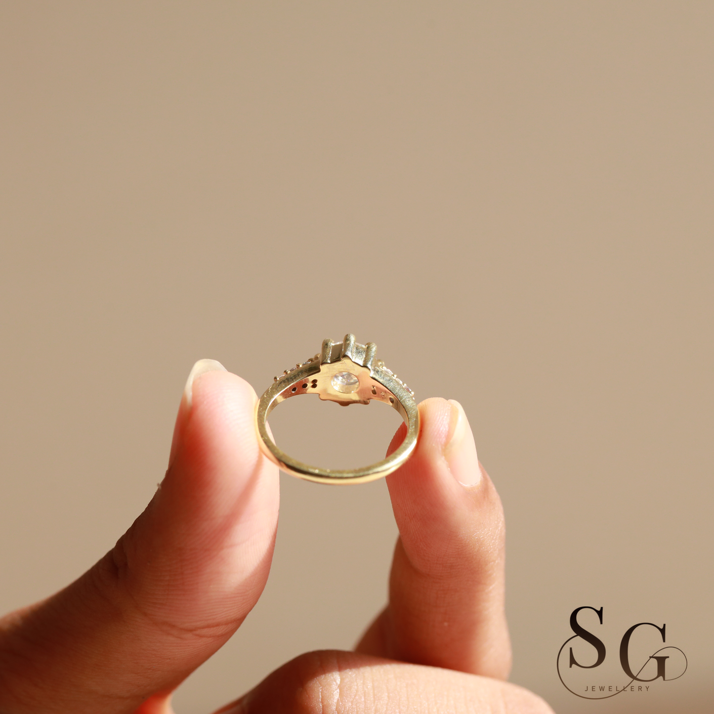 2 CT Round Cut Lab Grown Diamond Pave Set Engagement Ring