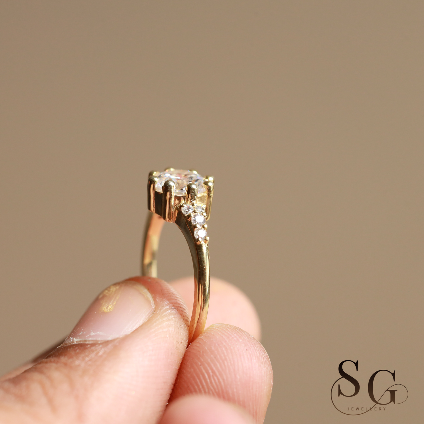 2 CT Round Cut Lab Grown Diamond Pave Set Engagement Ring
