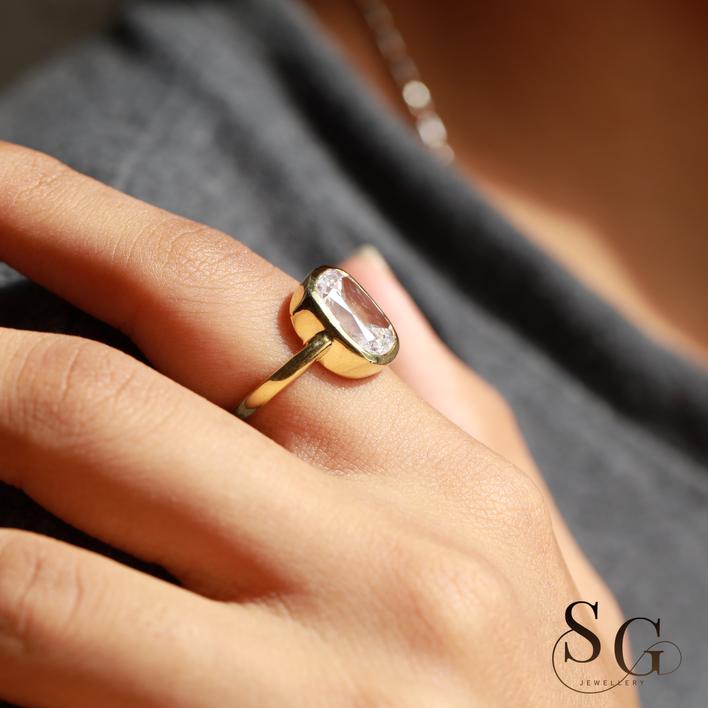 Elongated Cushion Lab Grown Diamond Engagement Ring