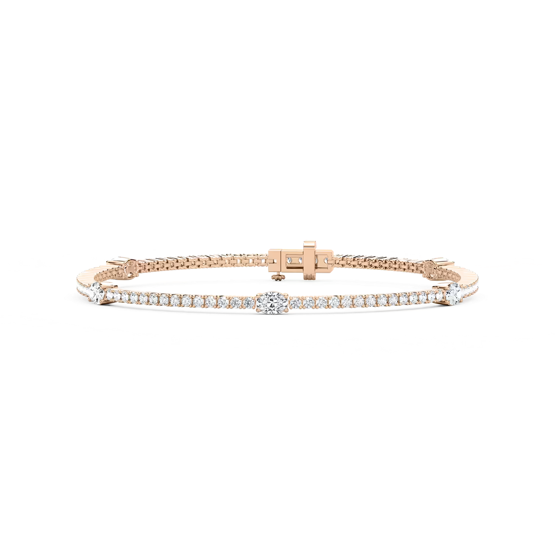 Tennisarmband mit fünf ovalen Elementen