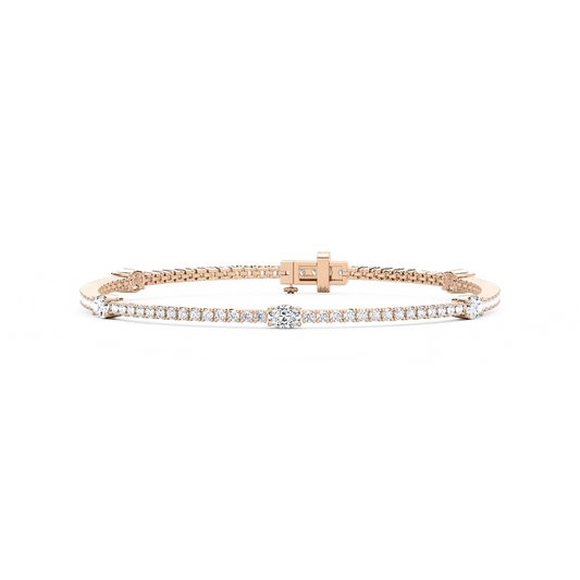 Tennisarmband mit fünf ovalen Elementen