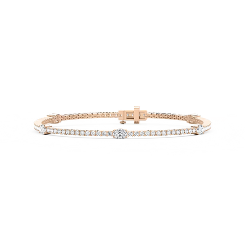 Tennisarmband mit fünf ovalen Elementen