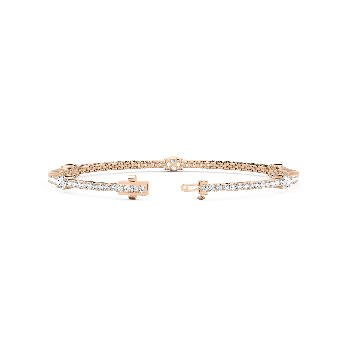 Tennisarmband mit fünf ovalen Elementen