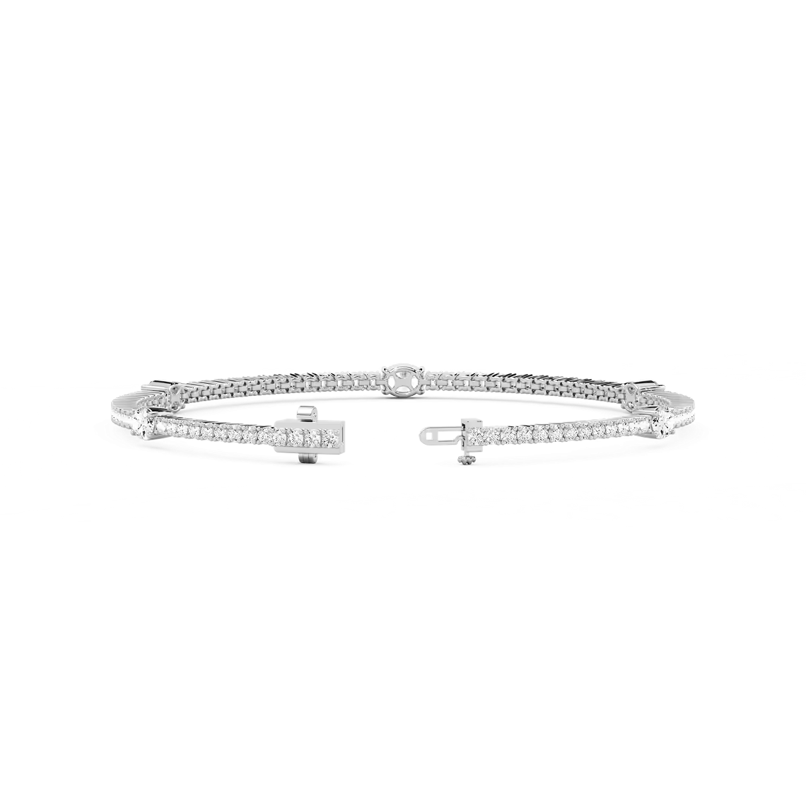 Tennisarmband mit fünf ovalen Elementen