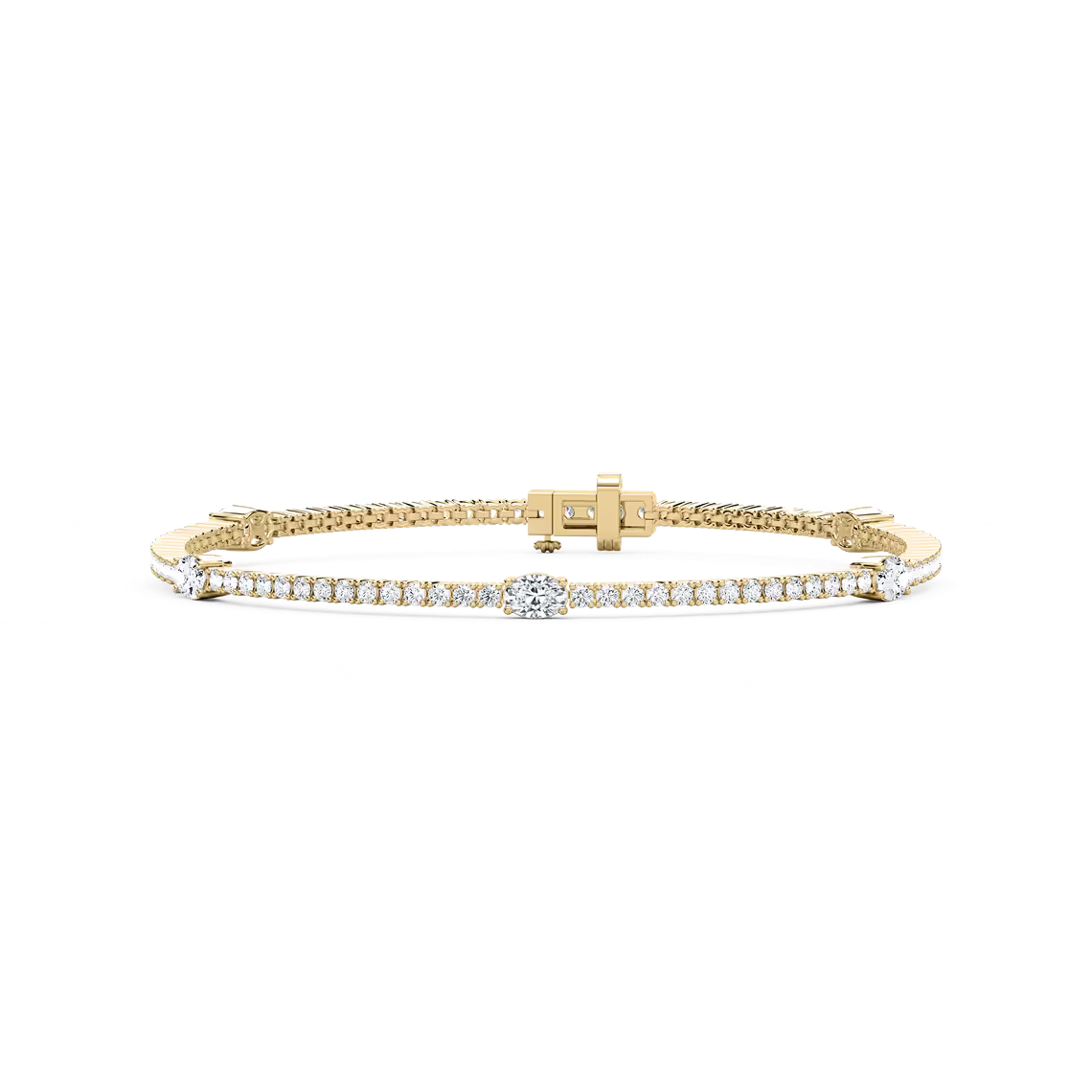 Tennisarmband mit fünf ovalen Elementen