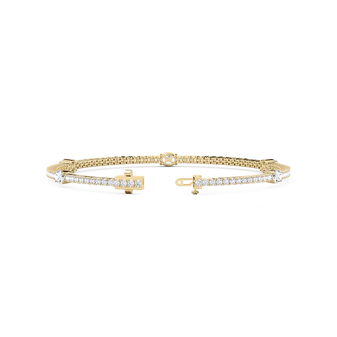 Tennisarmband mit fünf ovalen Elementen