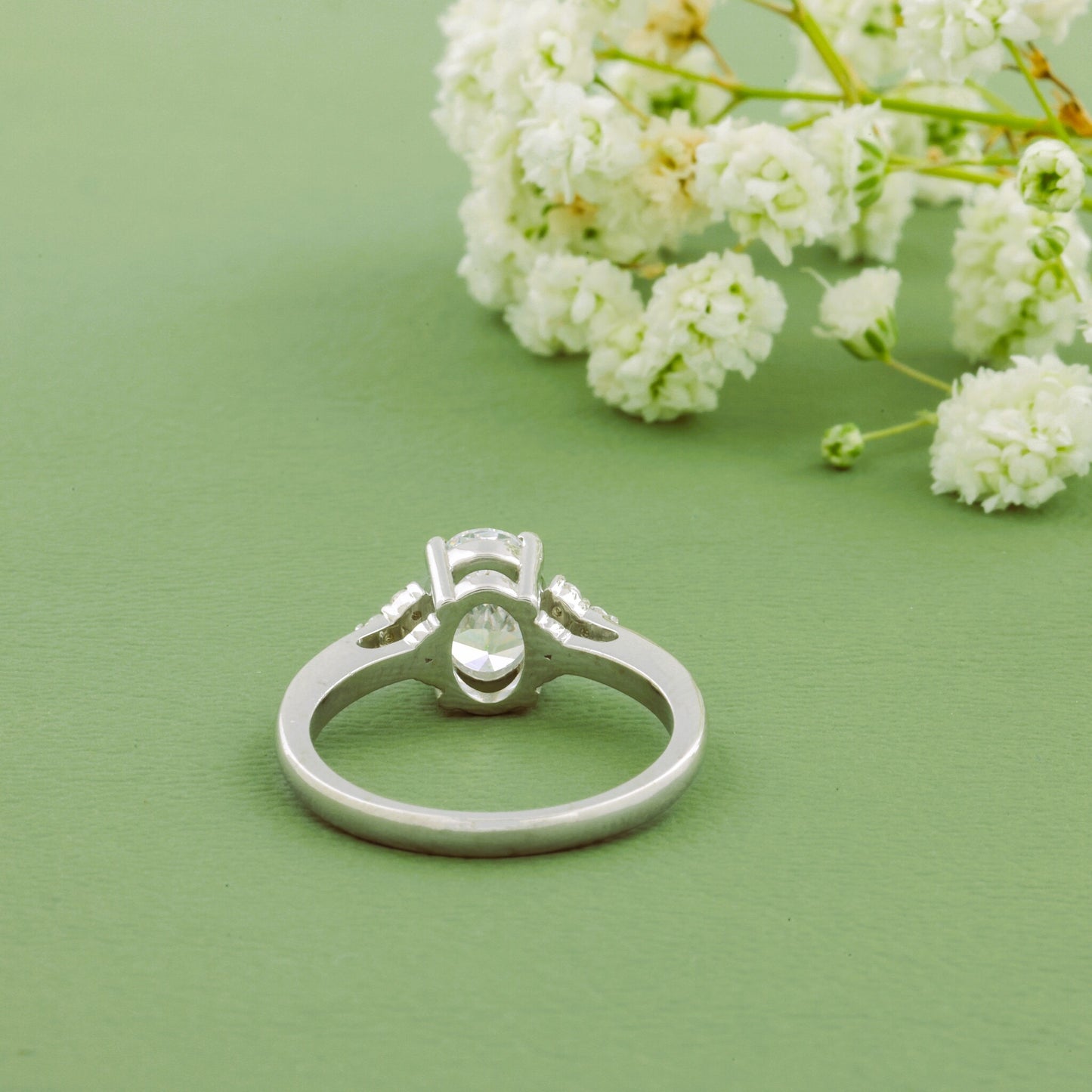 2 CT Oval Lab Diamond Solitaire Engagement Ring