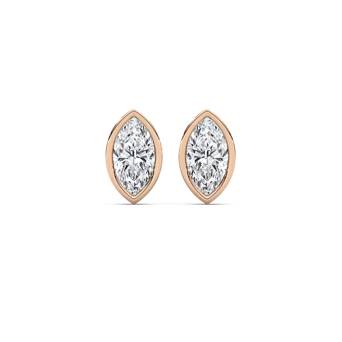 Marquise Fancy Shape Bezel Stud Earring