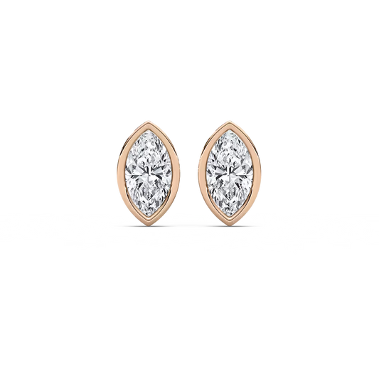 Marquise-Ohrstecker mit ausgefallener Fassung