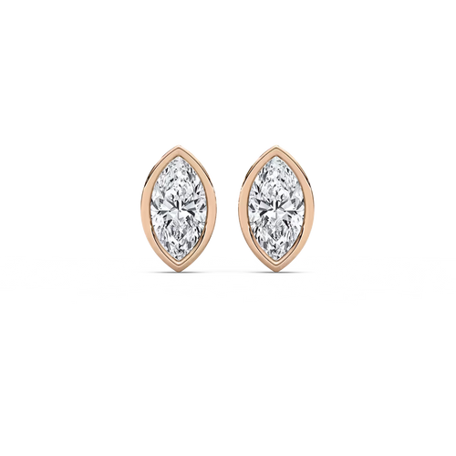 Marquise Fancy Shape Bezel Stud Earring