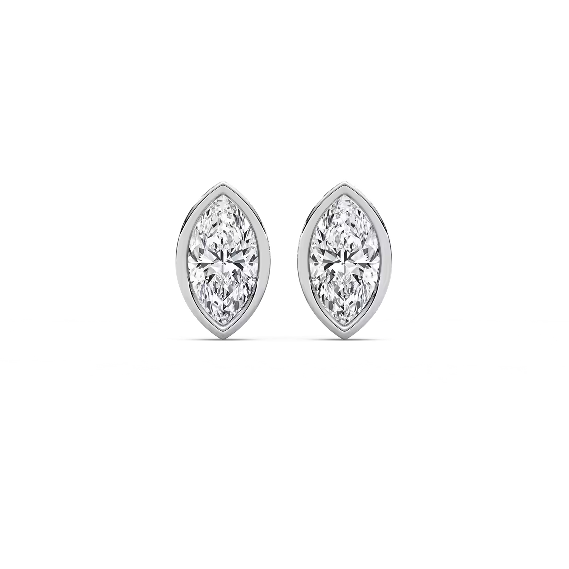 Marquise Fancy Shape Bezel Stud Earring