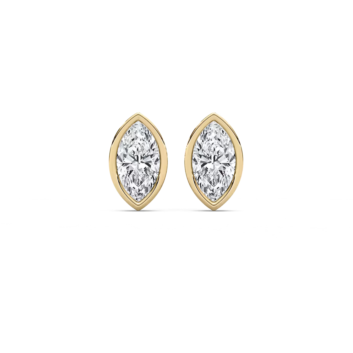 Marquise Fancy Shape Bezel Stud Earring