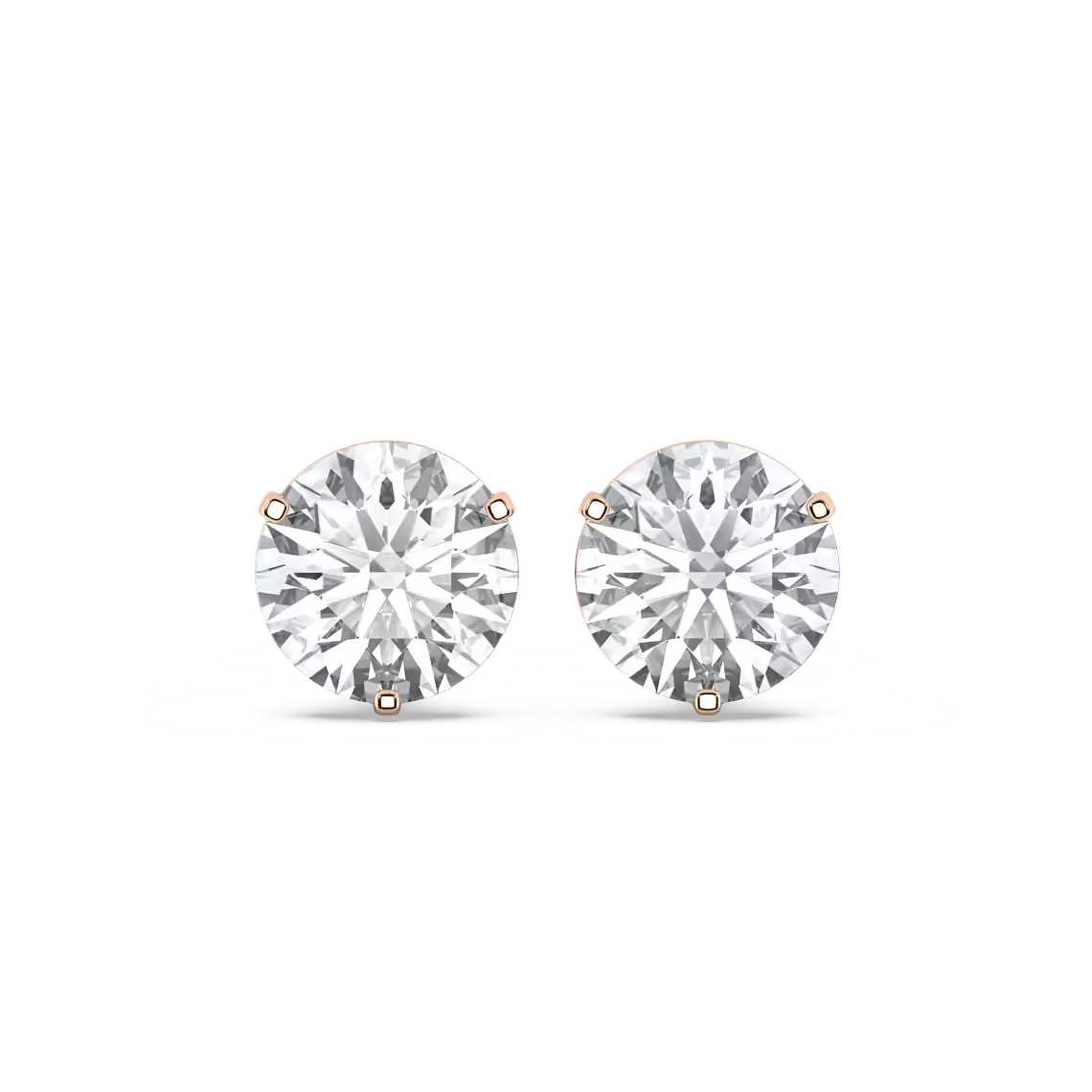 14k Ideal Round Cut Lab Diamond Stud Earrings