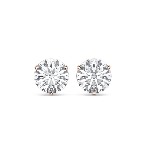 14k Ideal Round Cut Lab Diamond Stud Earrings