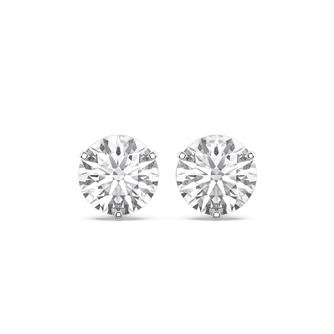 14k Ideal Round Cut Lab Diamond Stud Earrings